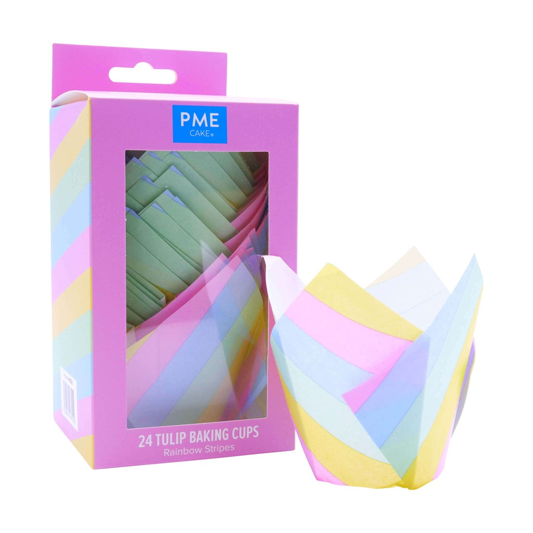 Kēksiņu papīra formiņas 24gab. tulpes formas PME Cake. Ø10cm