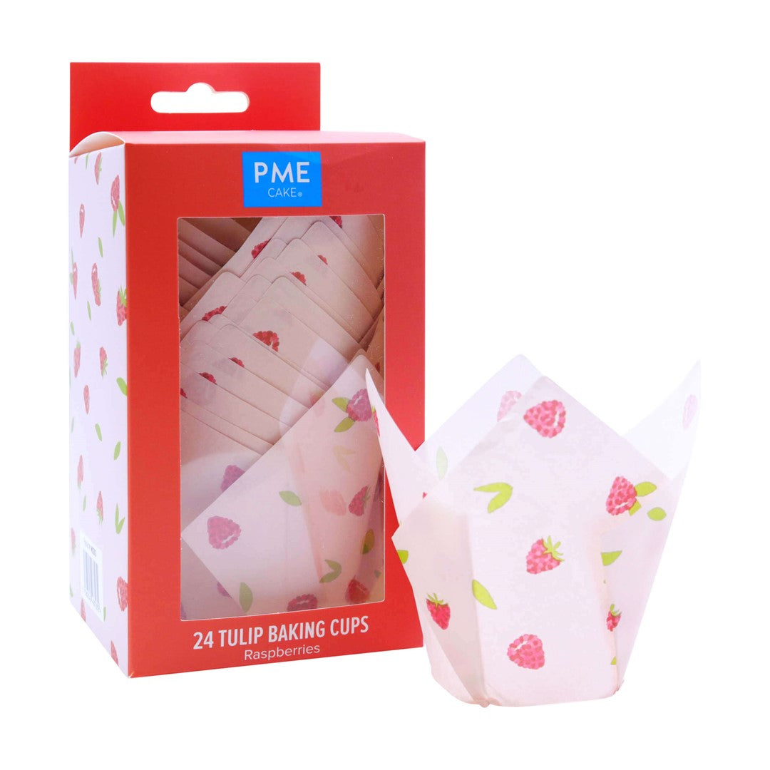 Kēksiņu papīra formiņas 24gab. tulpes formas PME Cake. Ø10cm