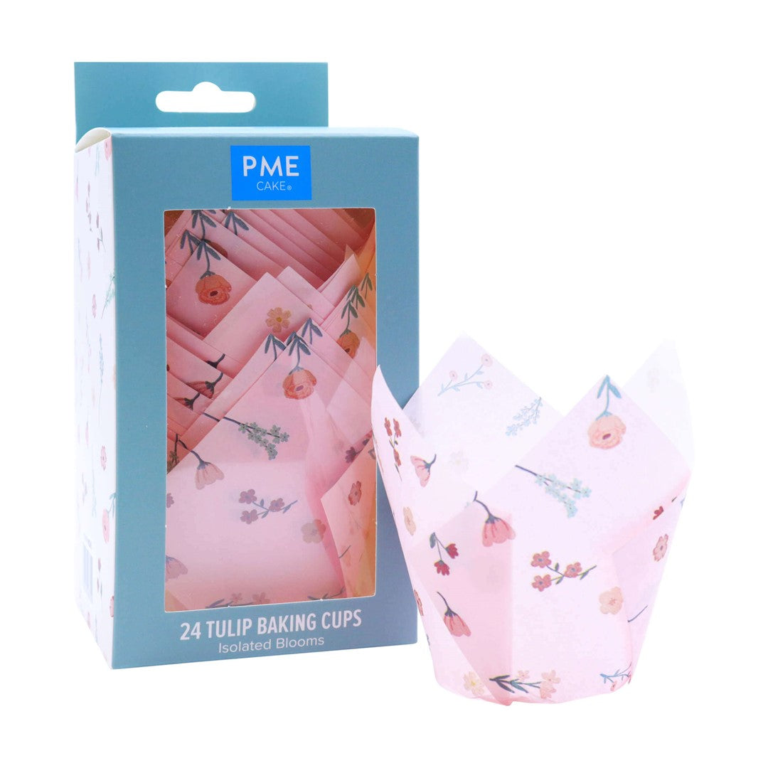 Kēksiņu papīra formiņas 24gab. tulpes formas PME Cake. Ø10cm