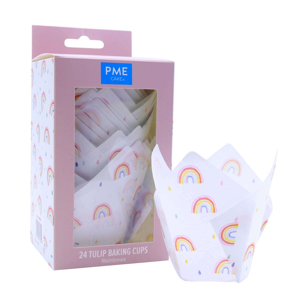Kēksiņu papīra formiņas 24gab. tulpes formas PME Cake. Ø10cm