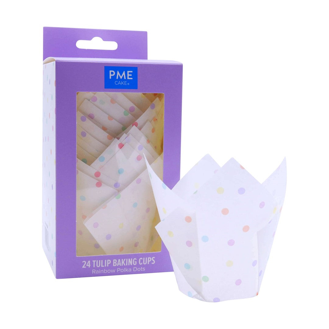 Kēksiņu papīra formiņas 24gab. tulpes formas PME Cake. Ø10cm