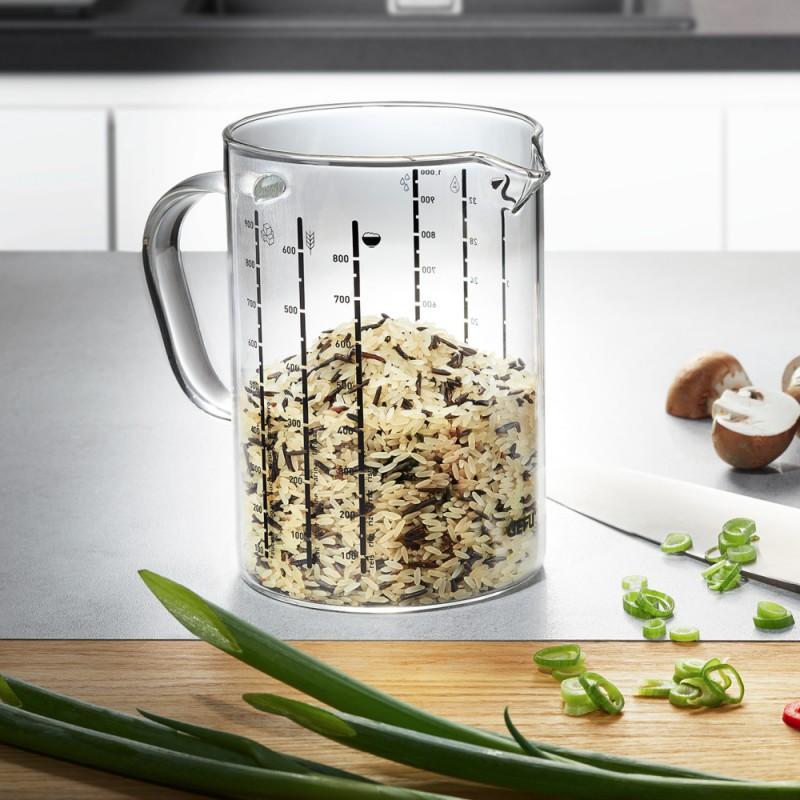 Borsilikāta stikla virtuves mērtrauks GEFU METI, 1000ml