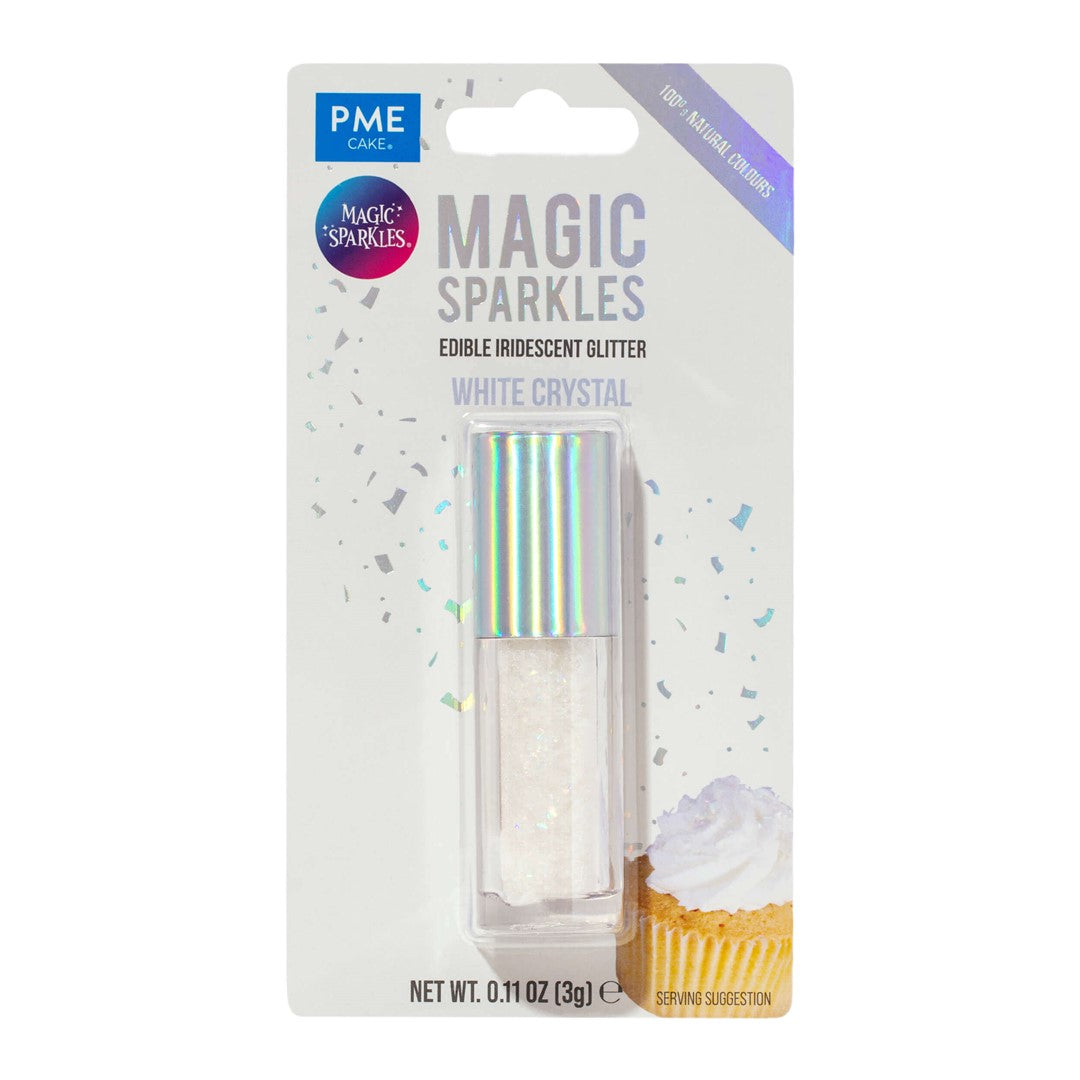 Ēdams gliteris kūku dekorēšanai PME Cake Magic Sparkle balts 3g