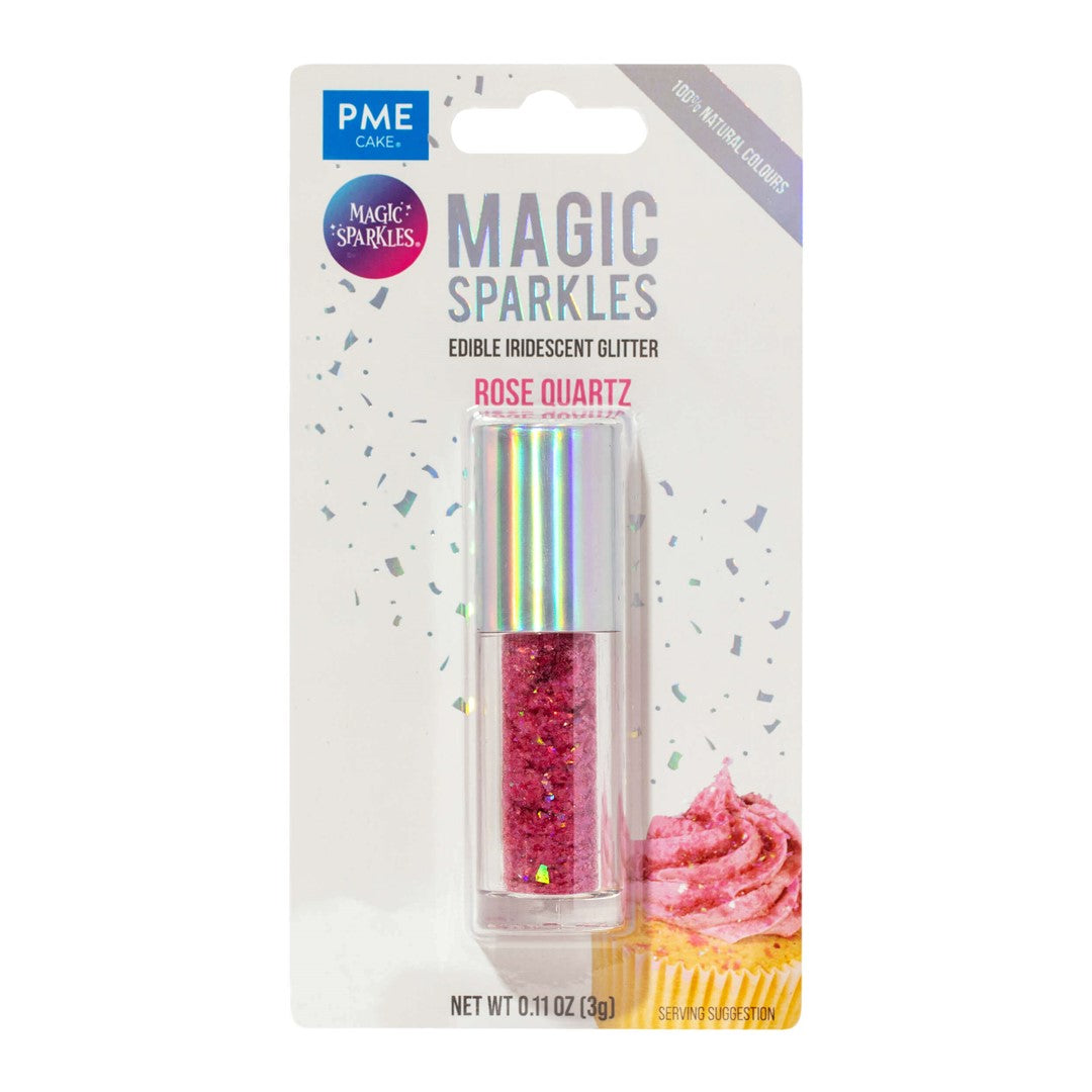 Ēdams gliteris kūku dekorēšanai PME Cake Magic Sparkles rožu kvarcs 3g