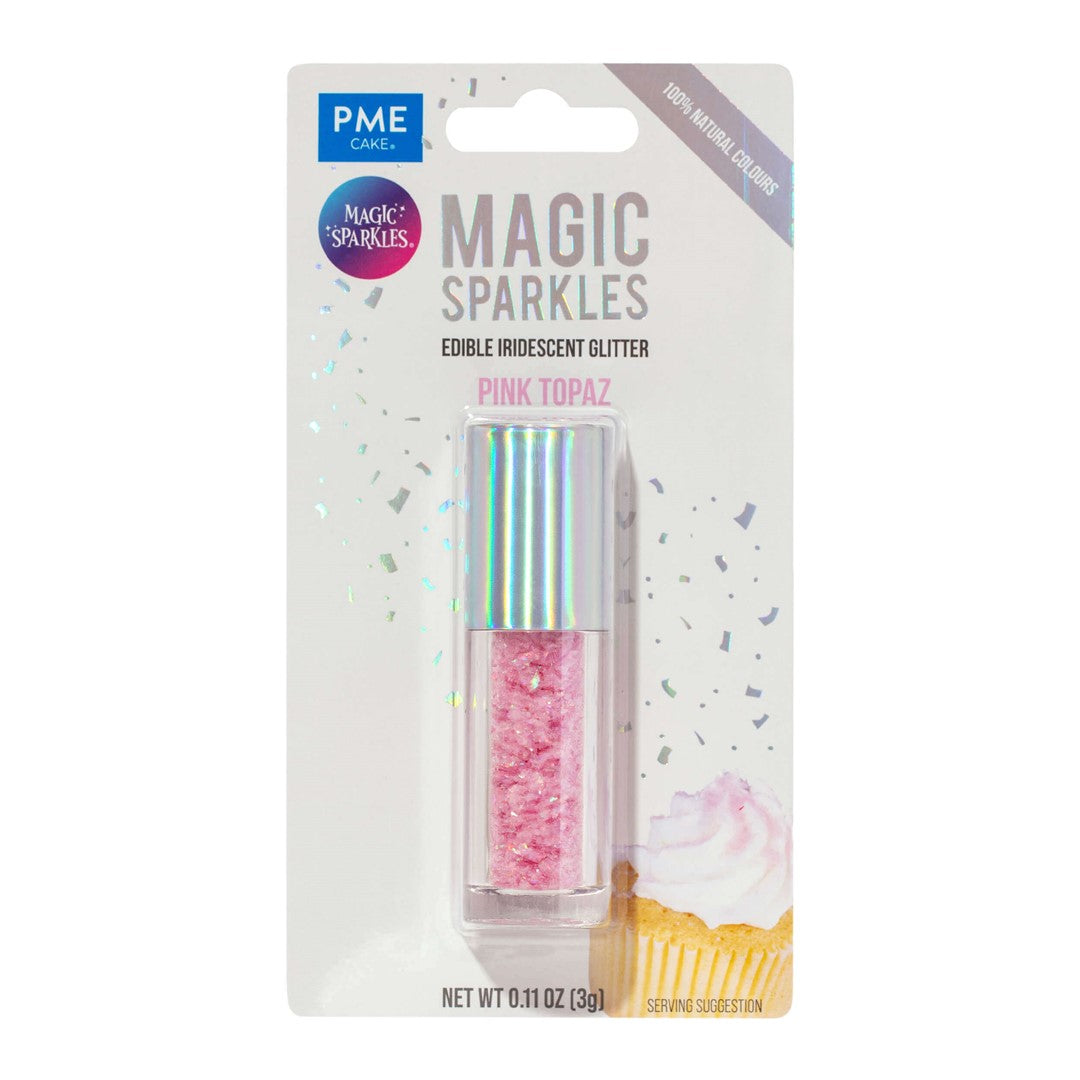 Ēdams gliteris kūku dekorēšanai PME Cake Magic Sparkles rozā 3g