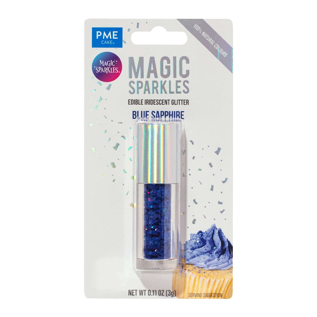 Ēdams gliteris kūku dekorēšanai PME Cake Magic Sparkles zils 3g