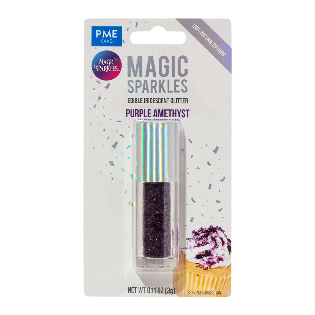 Ēdams gliteris kūku dekorēšanai PME Cake Magic Sparkles purpurs 3g