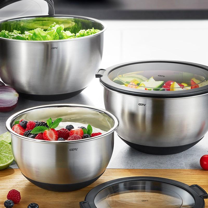 Metāla bļoda ar vāku GEFU MUOVO 4.5l, Ø24cm