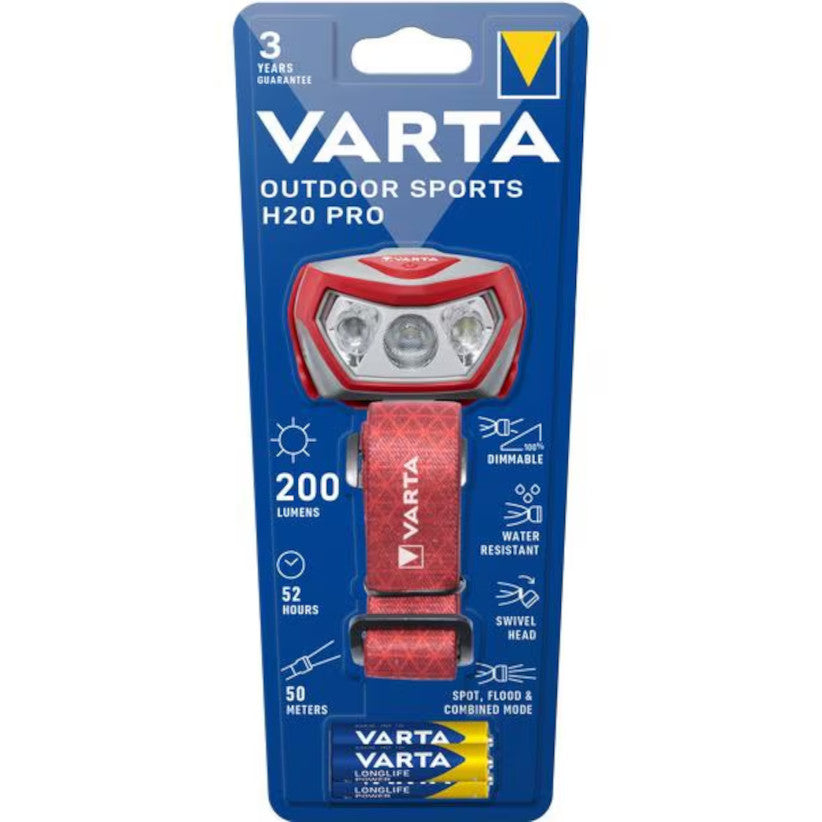 LED galvas lukturis VARTA OUTDOOR SPORTS H20 PRO, 3xAAA