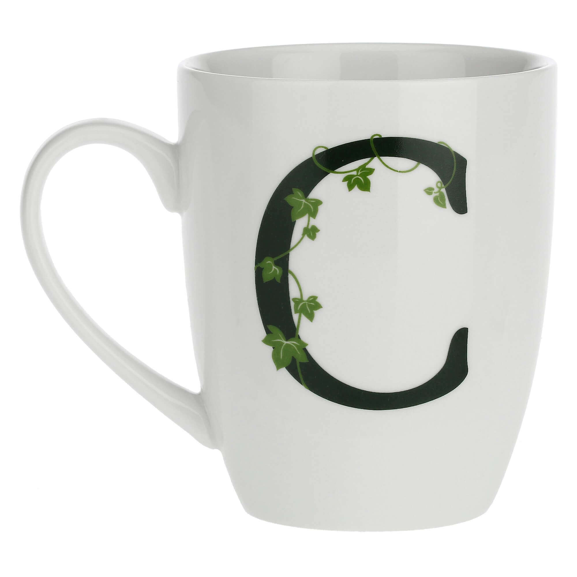 Porcelain letter mug C La Porcellana Bianca Atupertu 380ml