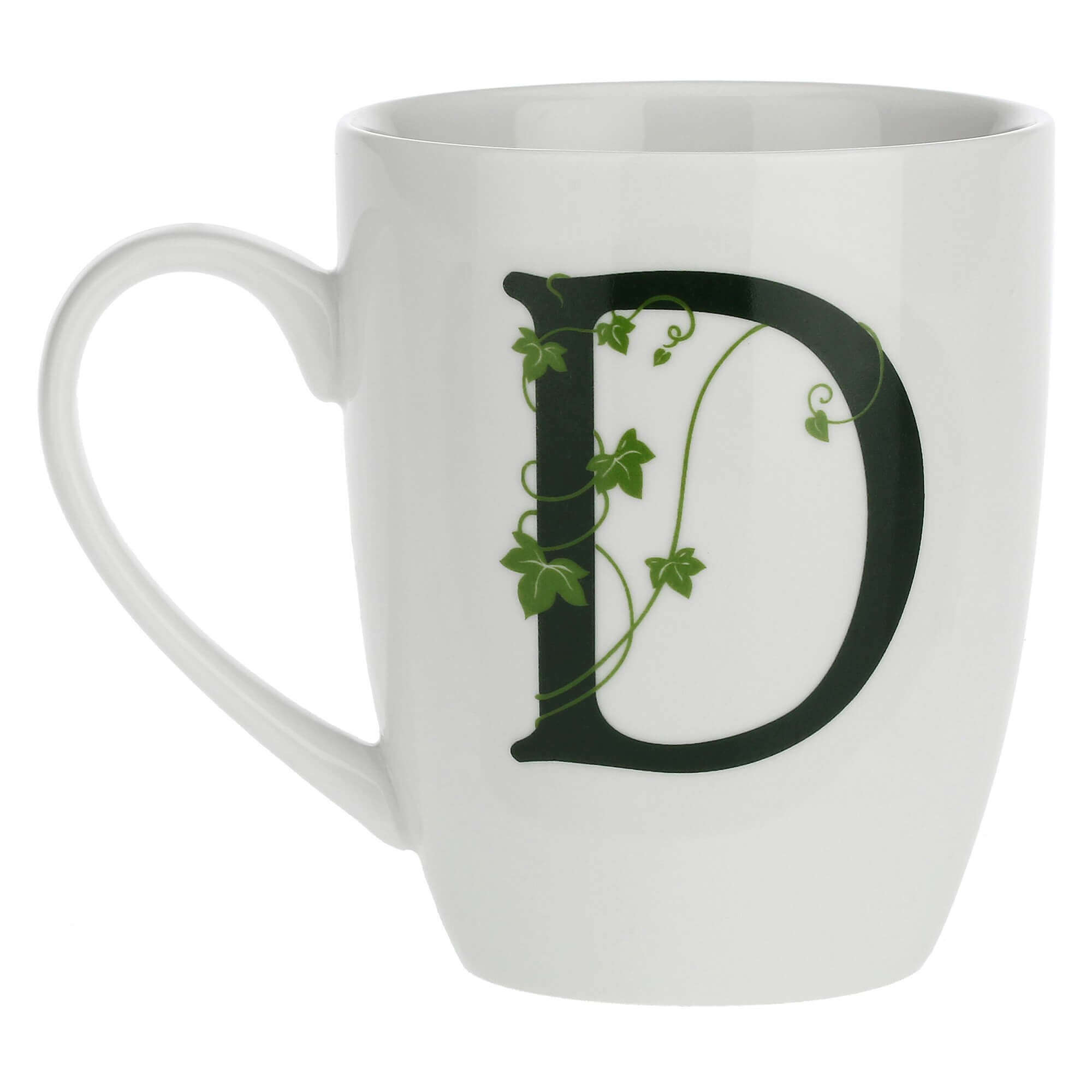 Porcelain letter mug D La Porcellana Bianca Atupertu 380ml