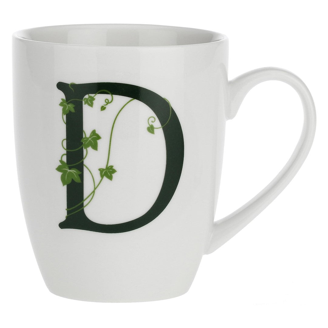 Porcelain letter mug D La Porcellana Bianca Atupertu 380ml