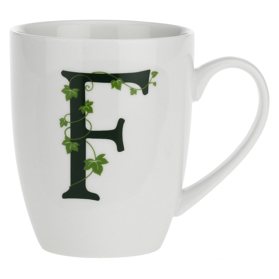 Porcelain letter mug F La Porcellana Bianca Atupertu 380ml