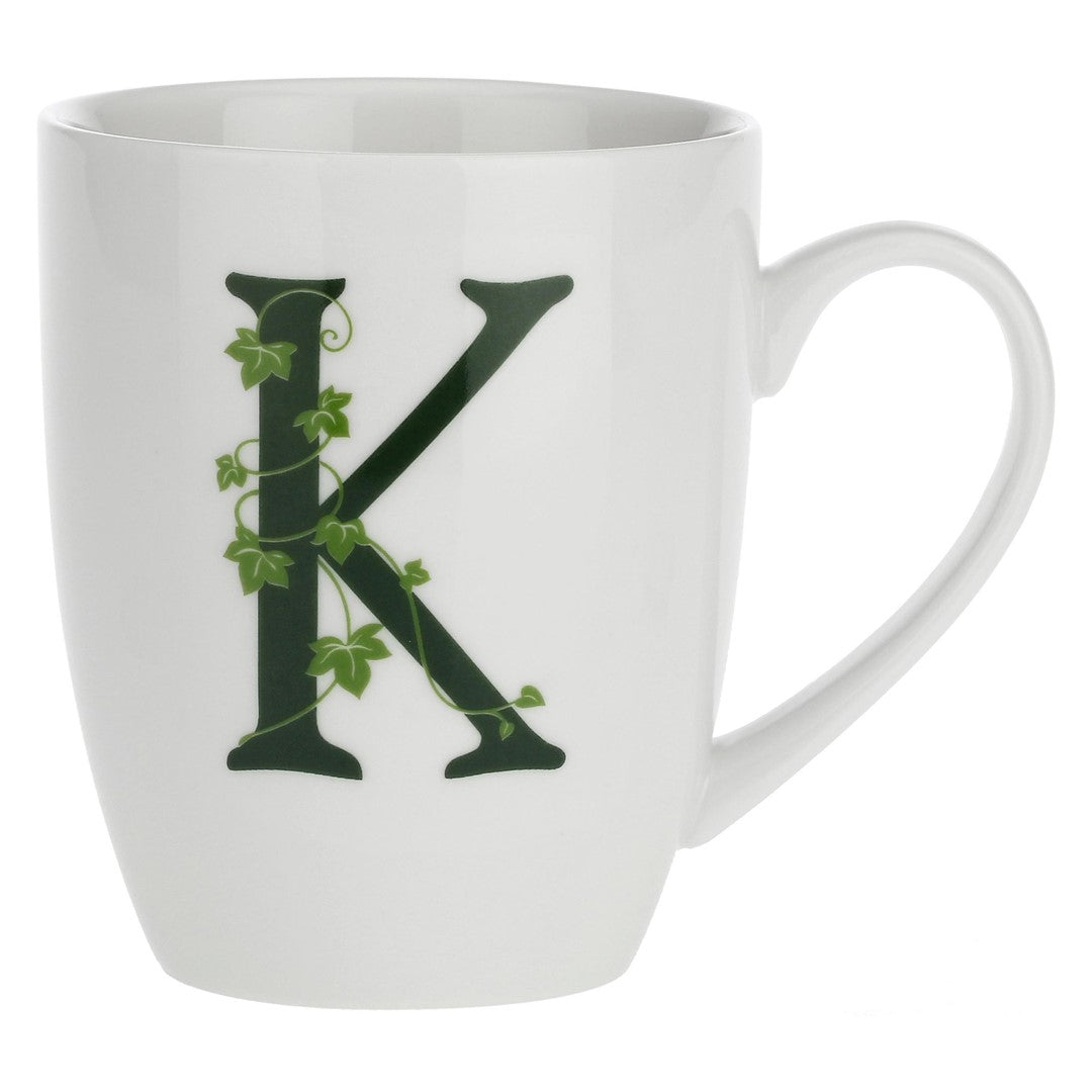 Porcelain letter mug K La Porcellana Bianca Atupertu 380ml