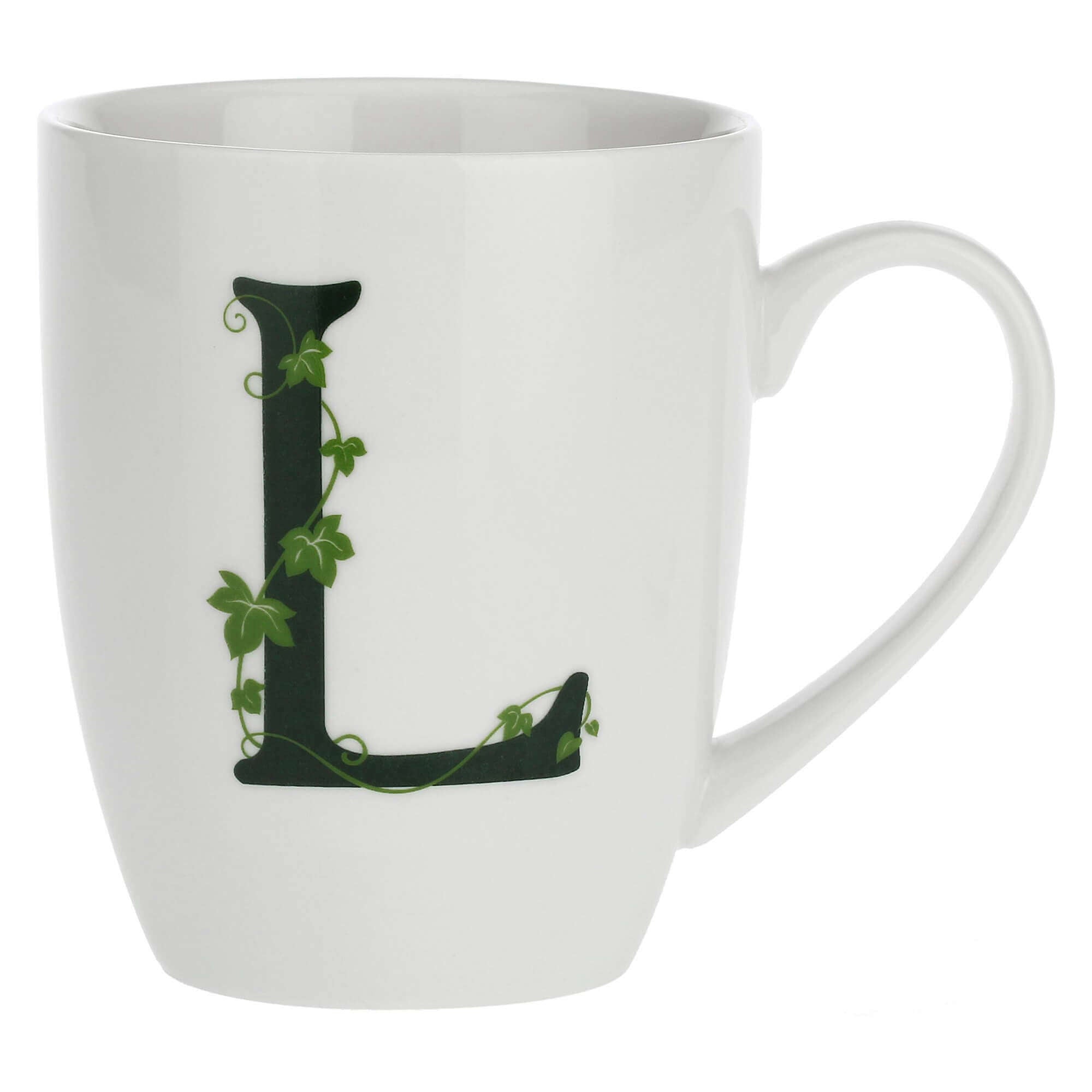 Porcelain letter mug L La Porcellana Bianca Atupertu 380ml