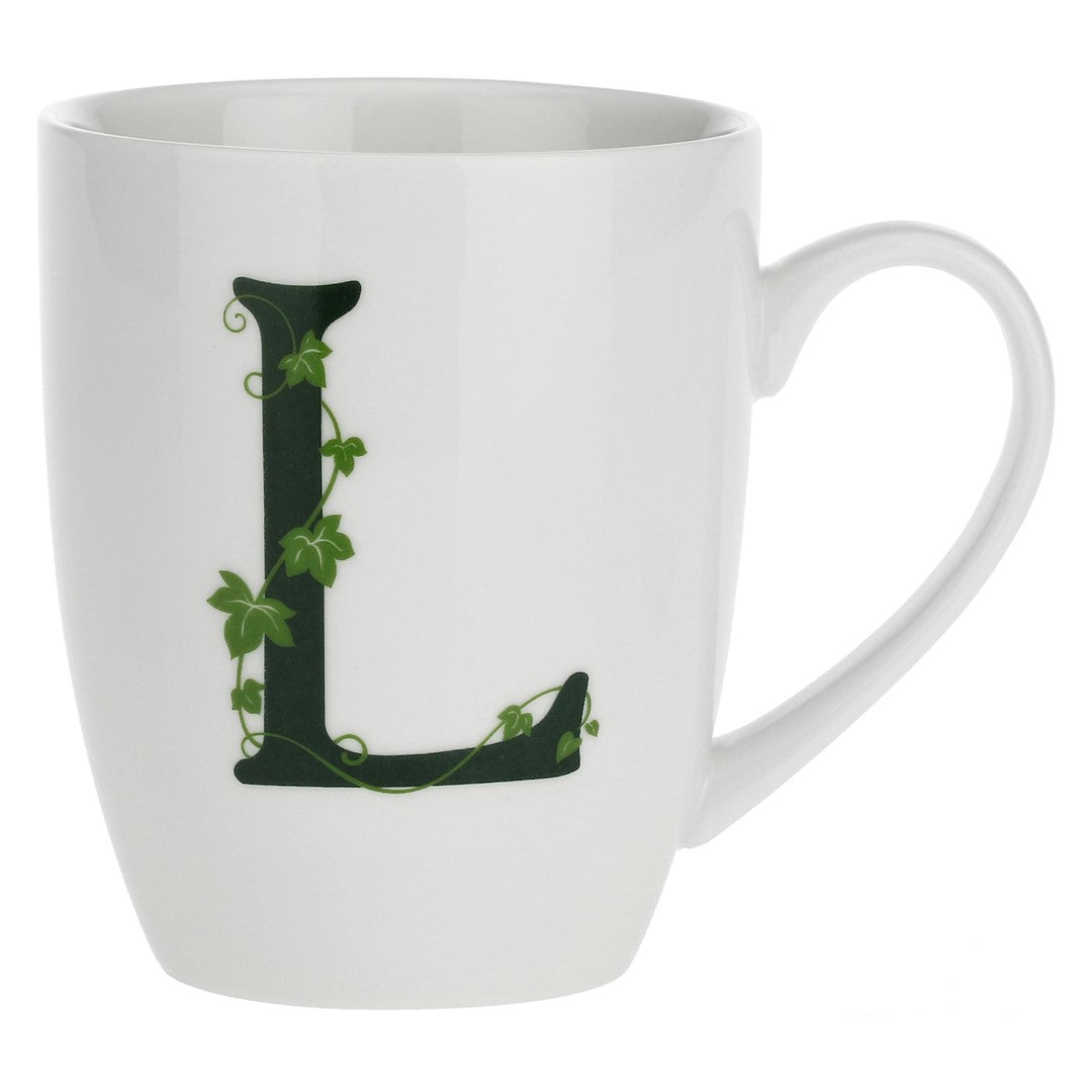 Porcelain letter mug L La Porcellana Bianca Atupertu 380ml