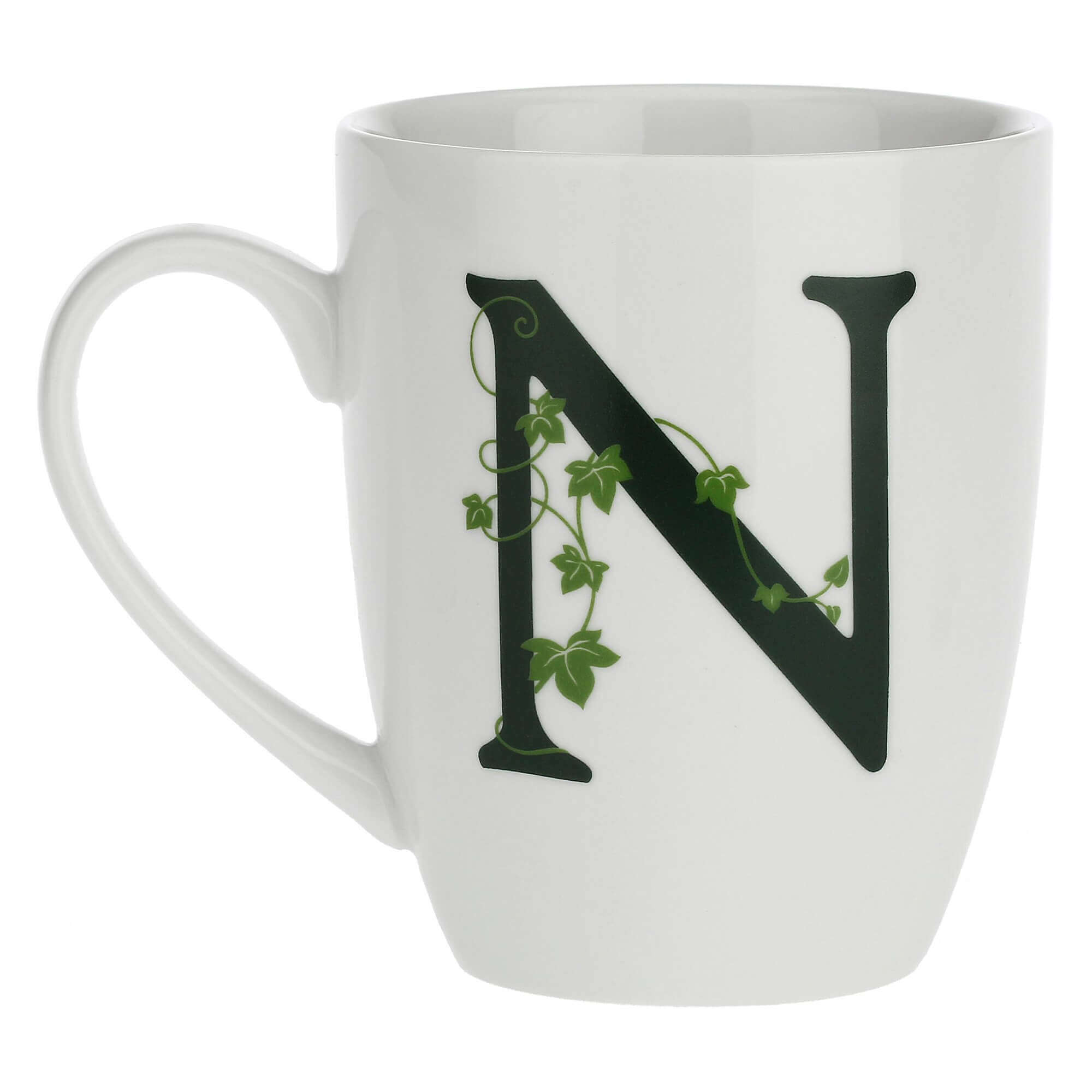 Porcelain letter mug N La Porcellana Bianca Atupertu 380ml