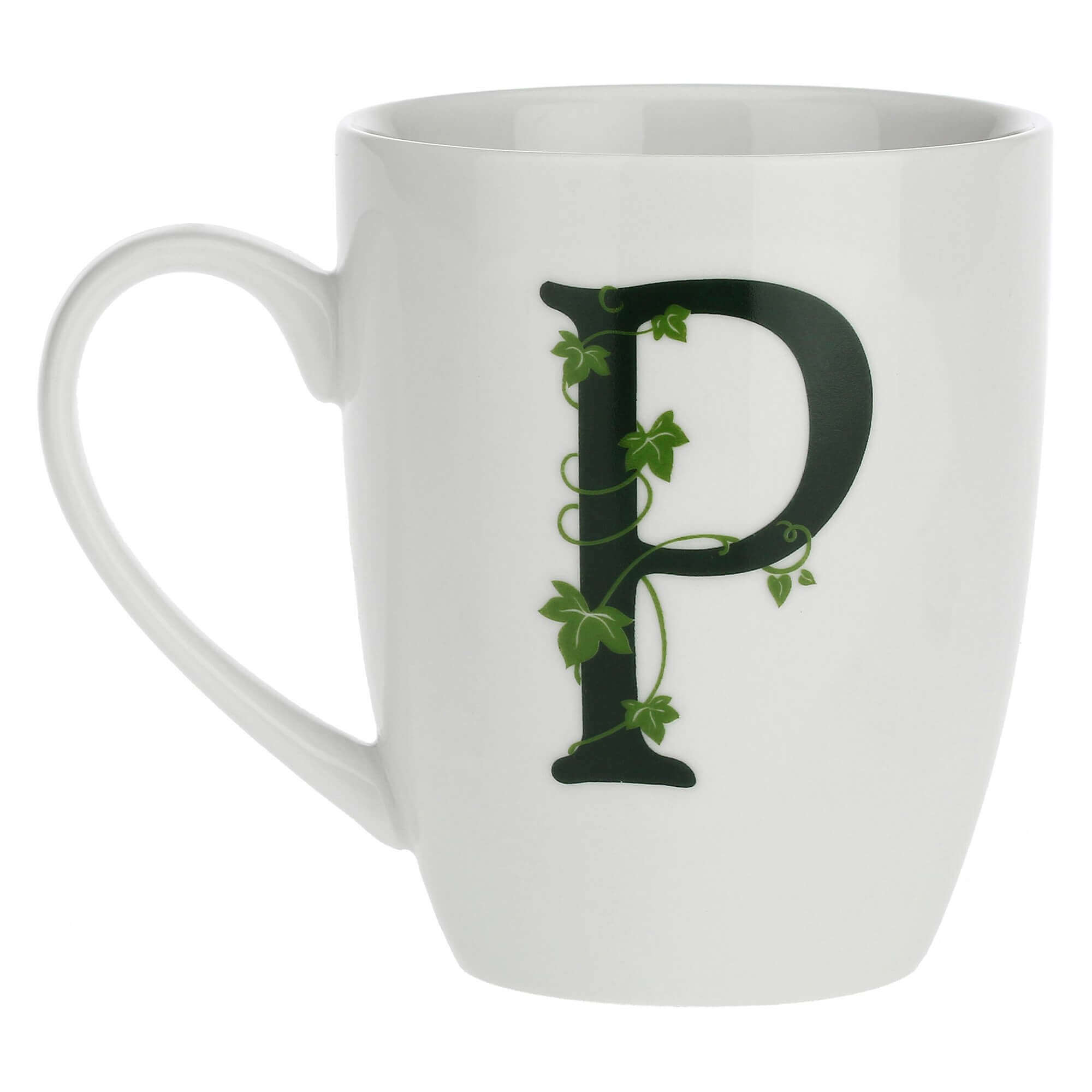 Porcelain letter mug P La Porcellana Bianca Atupertu 380ml
