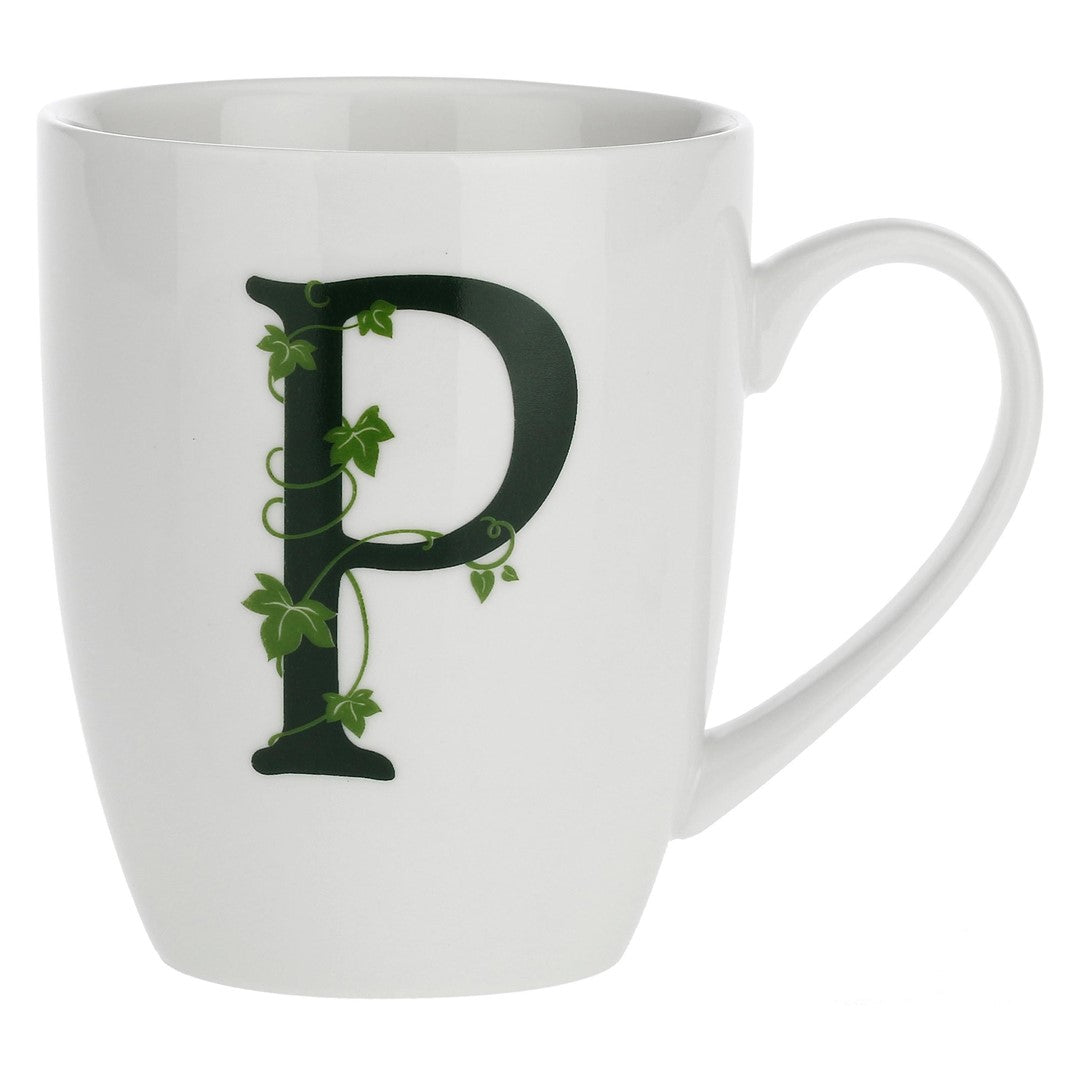 Porcelain letter mug P La Porcellana Bianca Atupertu 380ml