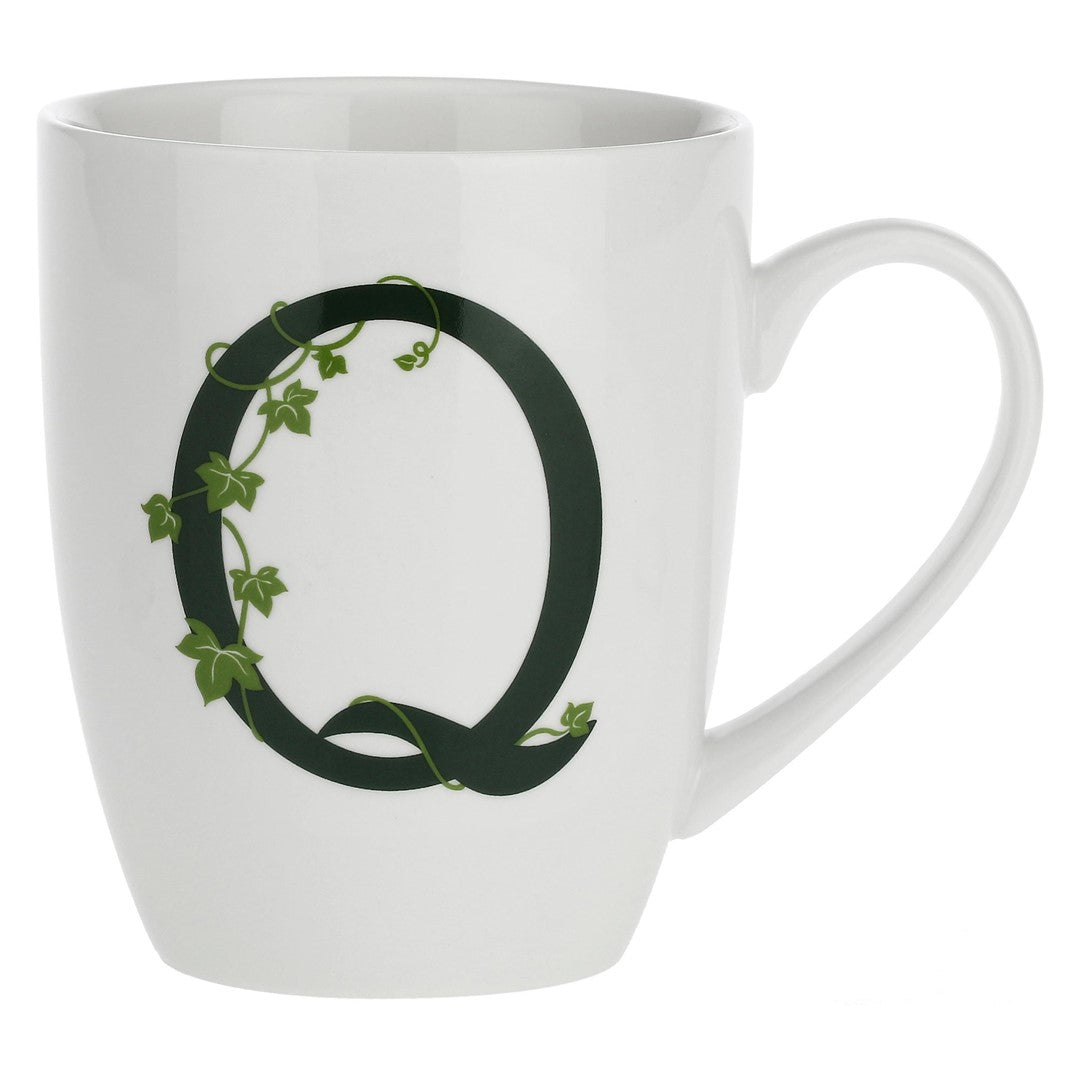 Porcelain letter mug Q La Porcellana Bianca Atupertu 380ml