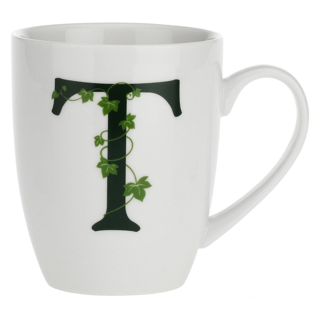 Porcelain letter mug T La Porcellana Bianca Atupertu 380ml