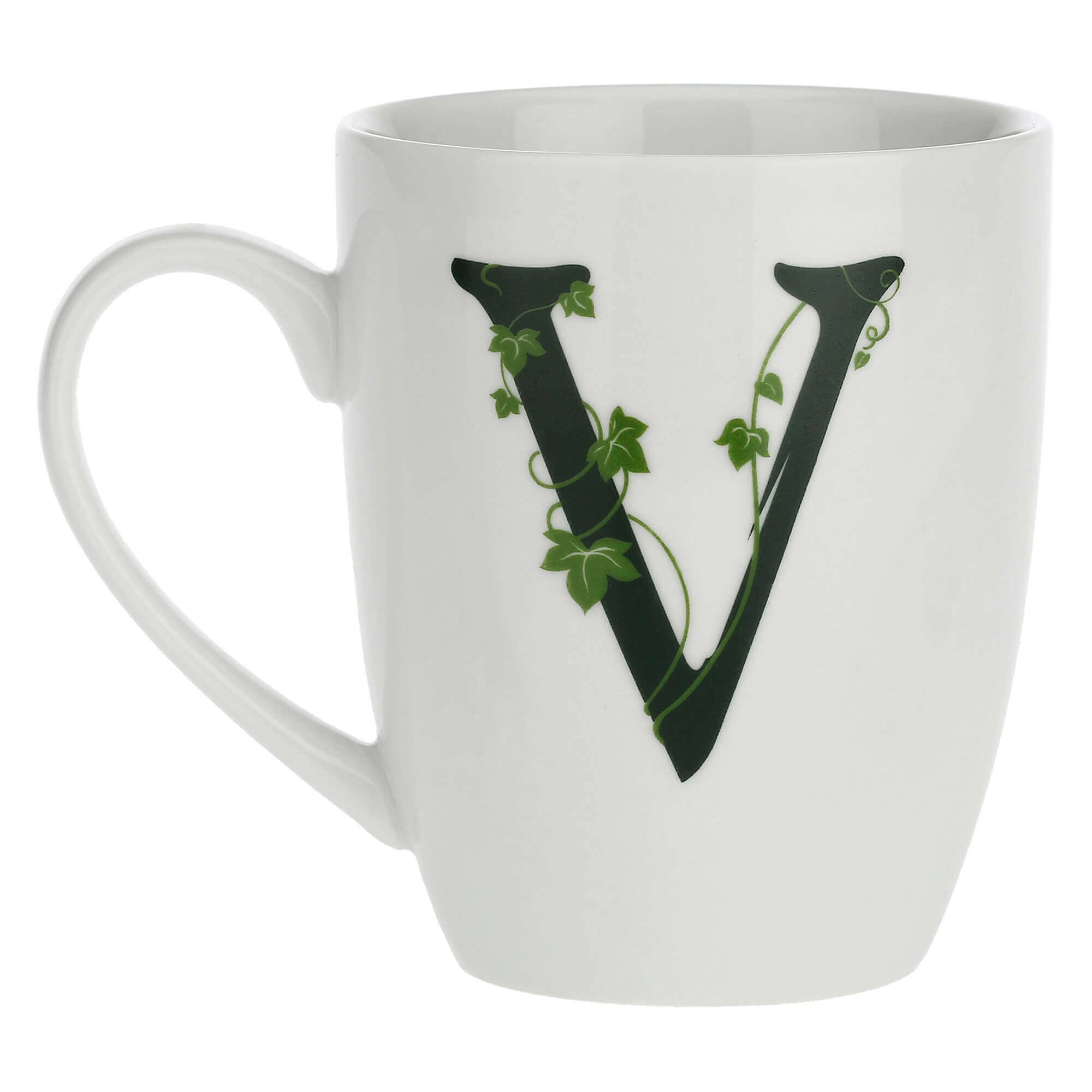 Porcelain letter mug V La Porcellana Bianca Atupertu 380ml