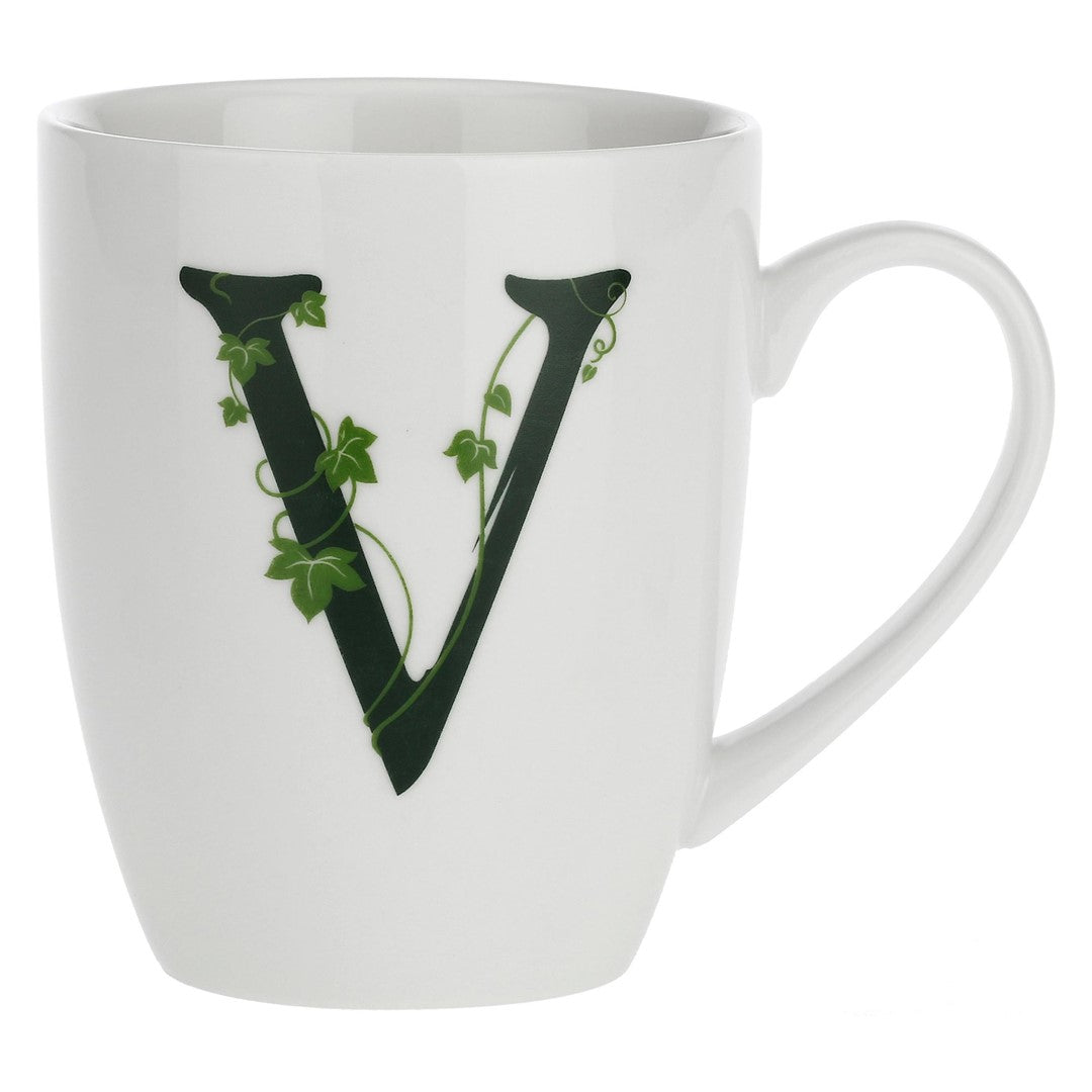 Porcelain letter mug V La Porcellana Bianca Atupertu 380ml