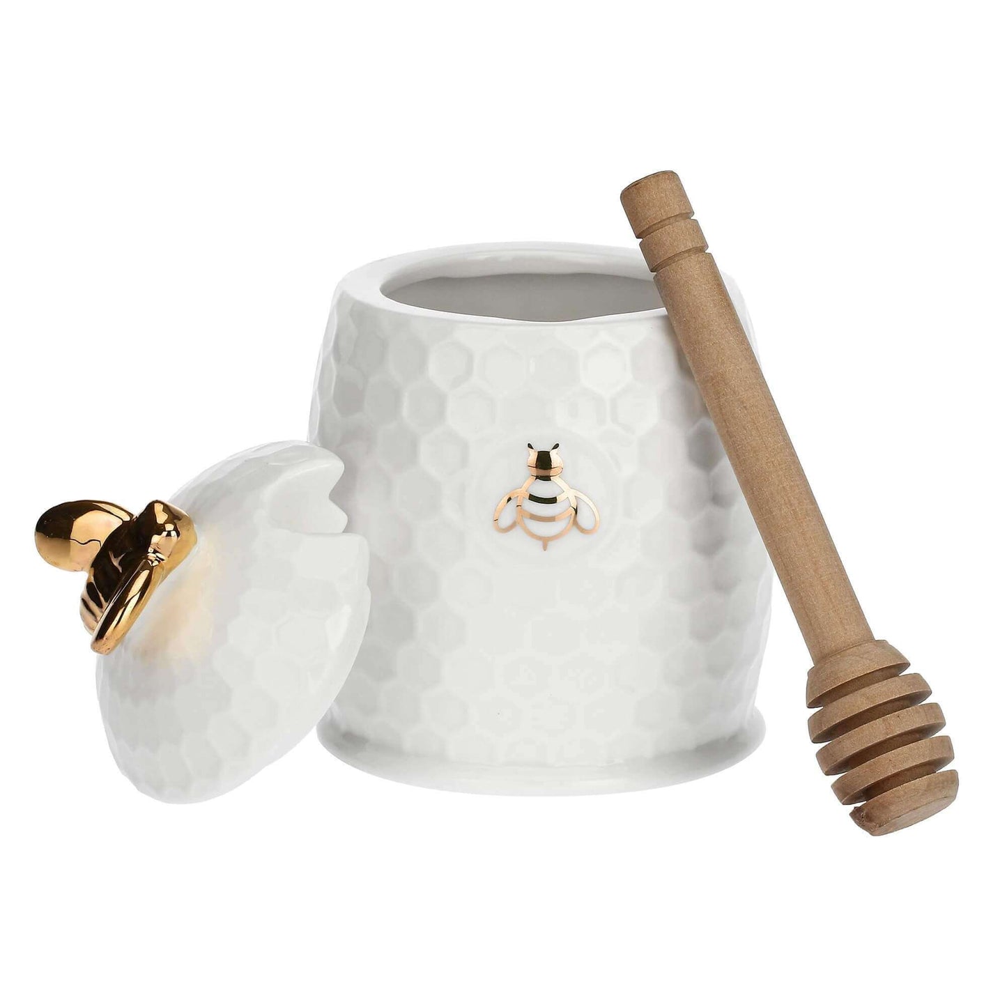 Porcelāna medus trauks La Porcellana Bianca Aperegina ORO 8cm