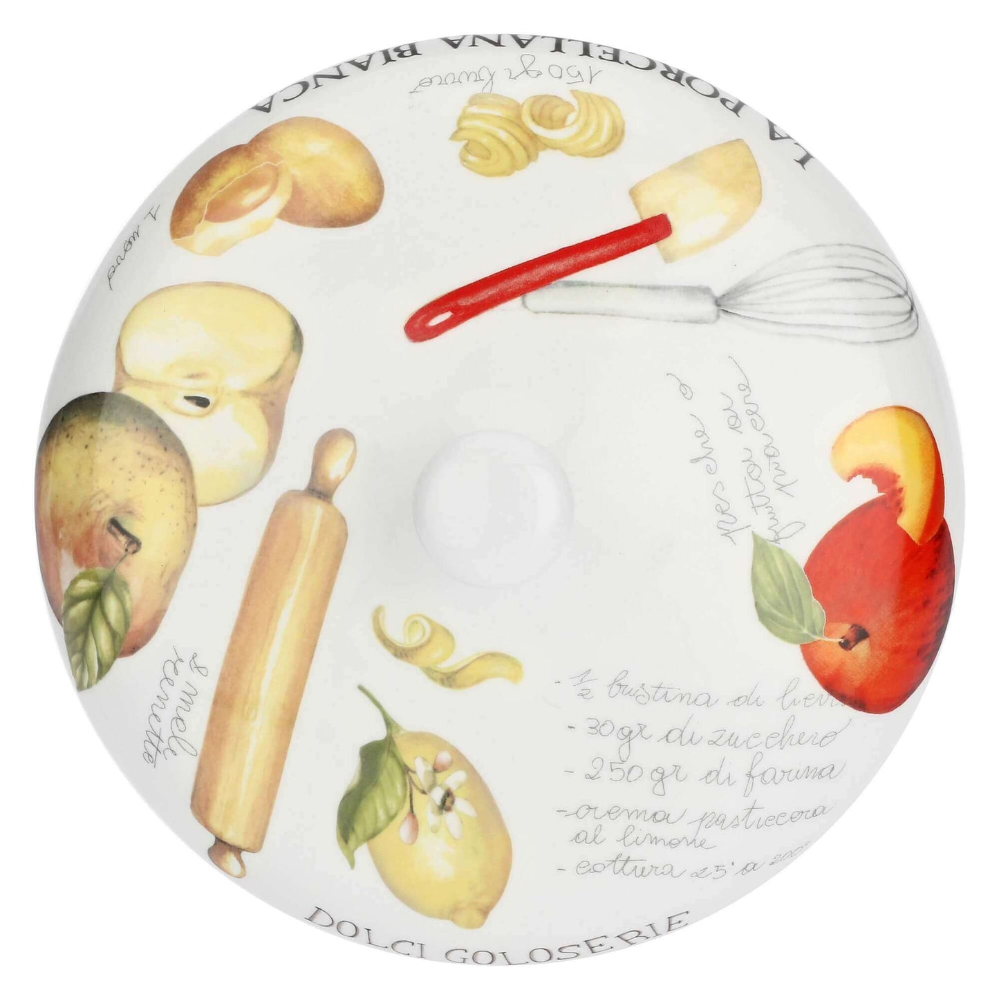 Porcelāna kūkas forma 27cm La Porcellana Bianca Goloserie ar vāku