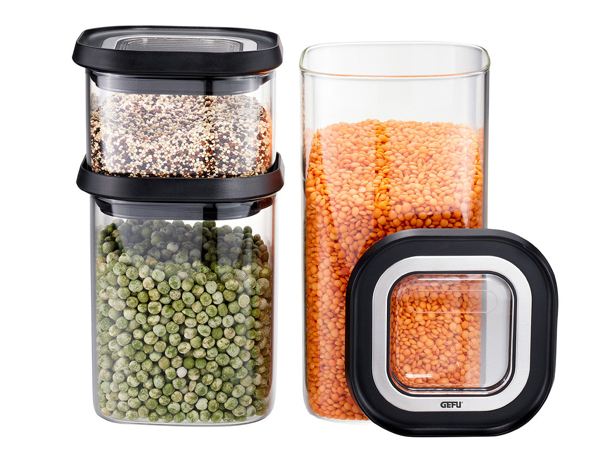 Bakalejas burku komplekts GEFU PANTRY, stikla, komplektā 3 gab.