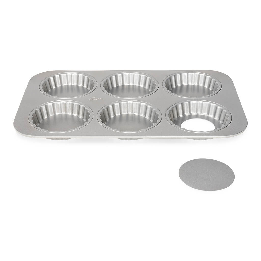 Forma tartletēm ar 6gab. 10cm iedobēm Patisse Silver-Top
