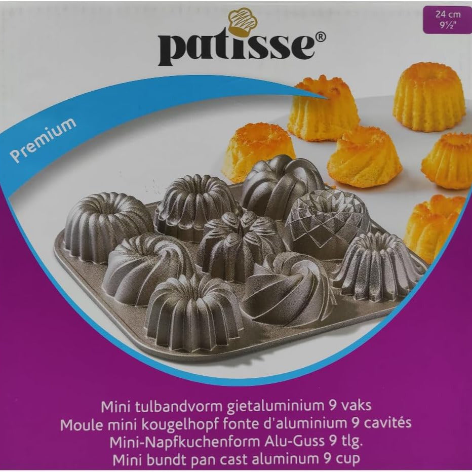 Baking pan for 9 Bundt cakes Patisse Premium 24 x 24cm Cepešpanna 9 Bundt kūciņām Patisse Premium 24 x 24cm