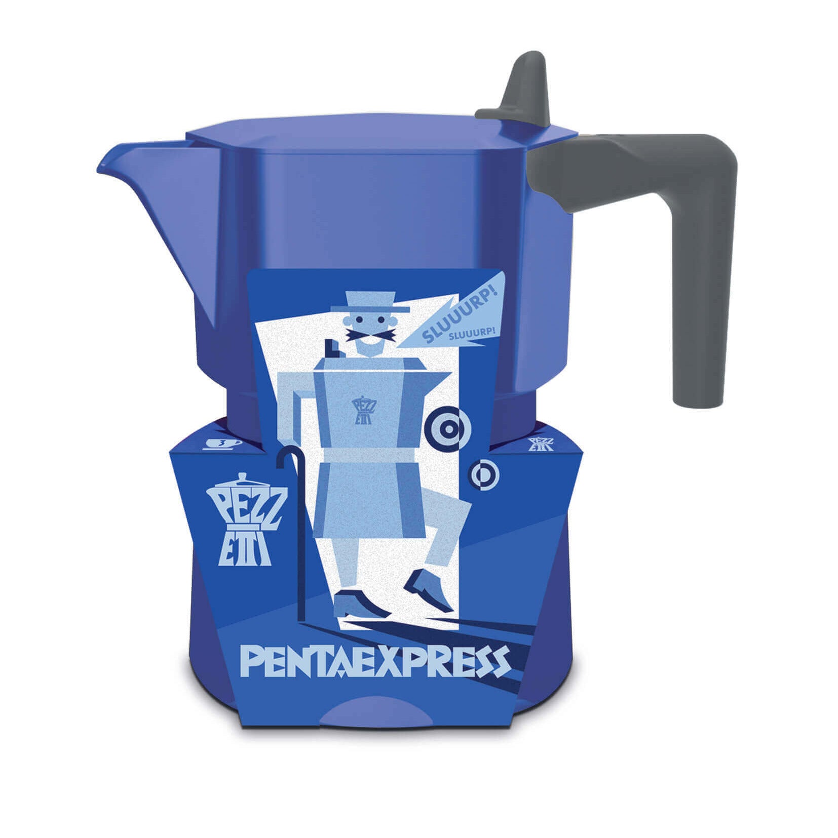 Mokas kafijas kanna Pezzetti Pentaexpress 3 tasēm zila
