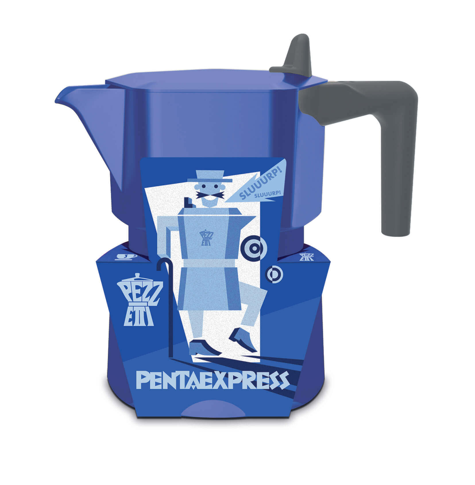Mokas kafijas vārāmā kanna Pezzetti Pentaexpress 6 tasēm zila