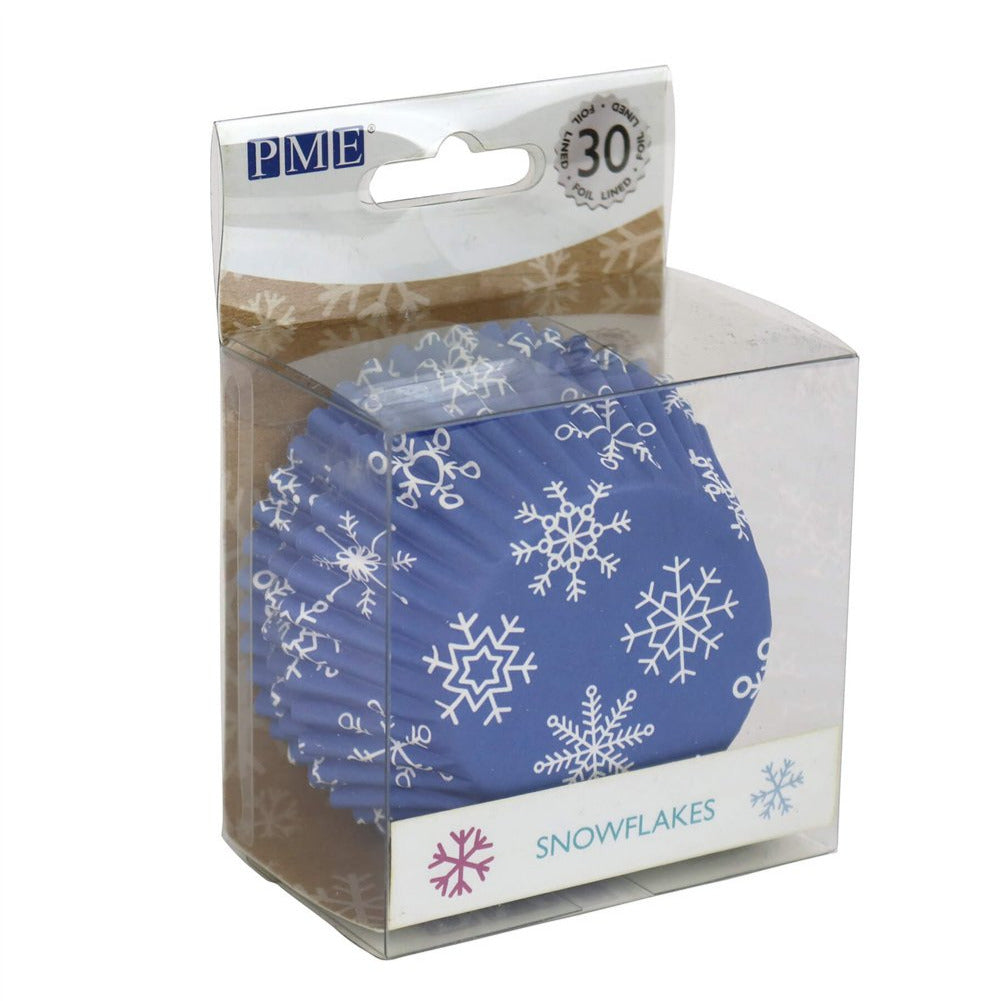 Kēksiņu papīra/folijas formiņas PME Cake 30gab. Ø 5cm Sniegpārsliņas