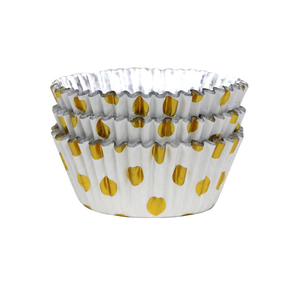 Kēksiņu papīra/folijas formiņas PME Cake 30gab. Ø 5cm Gold Polka Dot