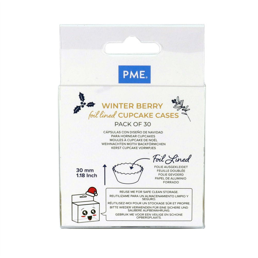 Kēksiņu papīra/folijas formiņas PME Cake 30gab. Ø 5cm Ziemassvētki Winter Berry Kēksiņu papīra/folijas formiņas PME Cake 30gab. Ø 5cm Ziemassvētki Winter Berry