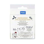 Kēksiņu papīra/folijas formiņas PME Cake 30gab. Ø 5cm Ziemassvētki Winter Berry