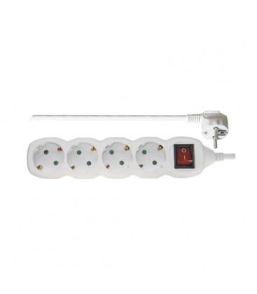 Pagarinātājs 1.5m, 4 rozetes, 3680W 3x1.5mm2 ar zemējumu ar slēdzi balts EMOS Pagarinātājs 1.5m, 4 rozetes, 3680W 3x1.5mm2 ar zemējumu ar slēdzi balts EMOS