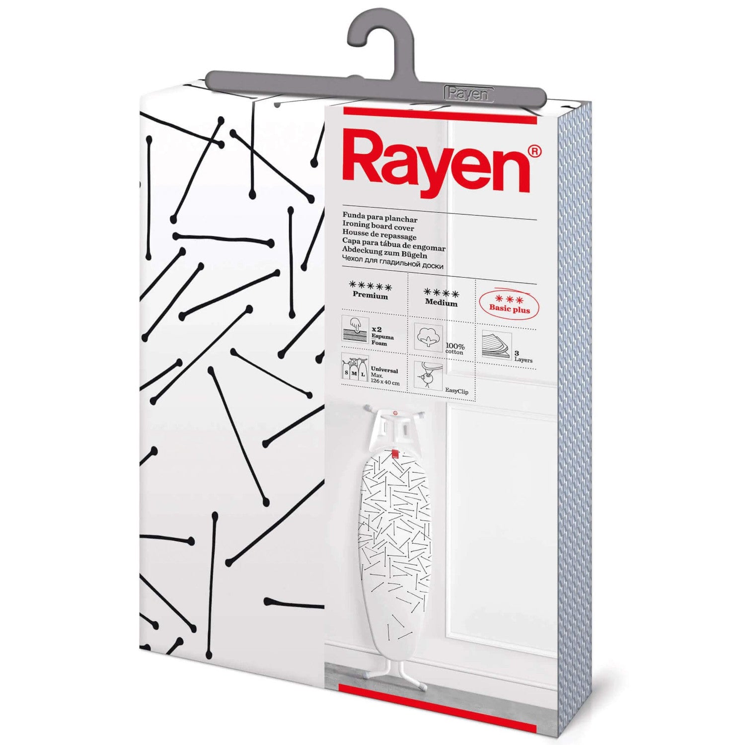 Gludināmā dēļa pārvalks 130 x 47cm Rayen, balts