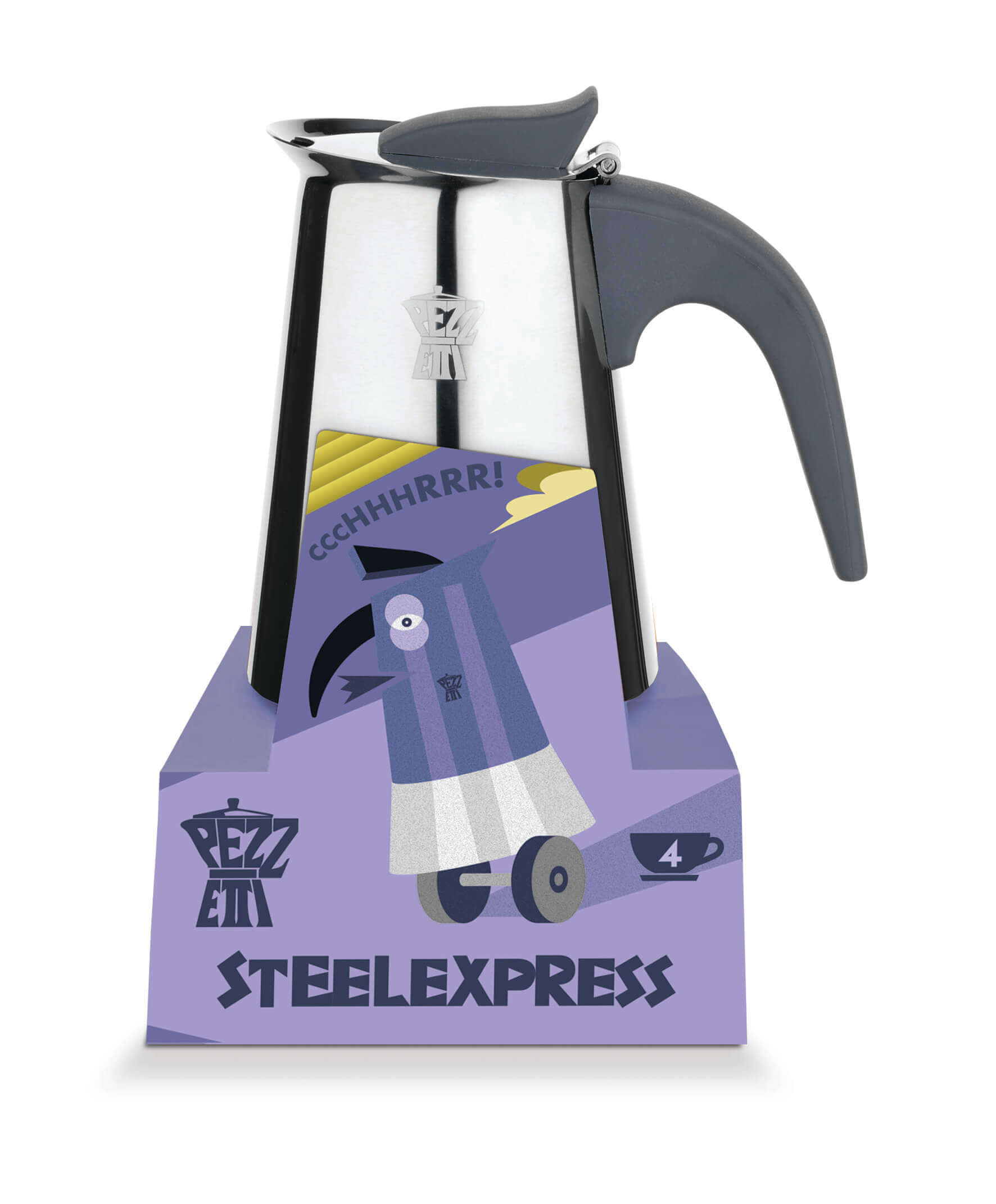 Indukcijas mokas kafijas kanna Pezzetti Steelexpress 4 tasēm