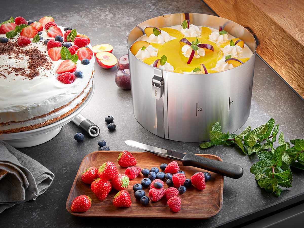 Kūkas veidne - riņķis ar maināmu diametru GEFU TONDO CLIP, H 15cm, Ø16 - 30cm