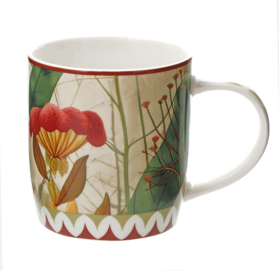 Mirabilia porcelāna krūzes 420ml, 2gab. Rose & Tulipani, sarkanas