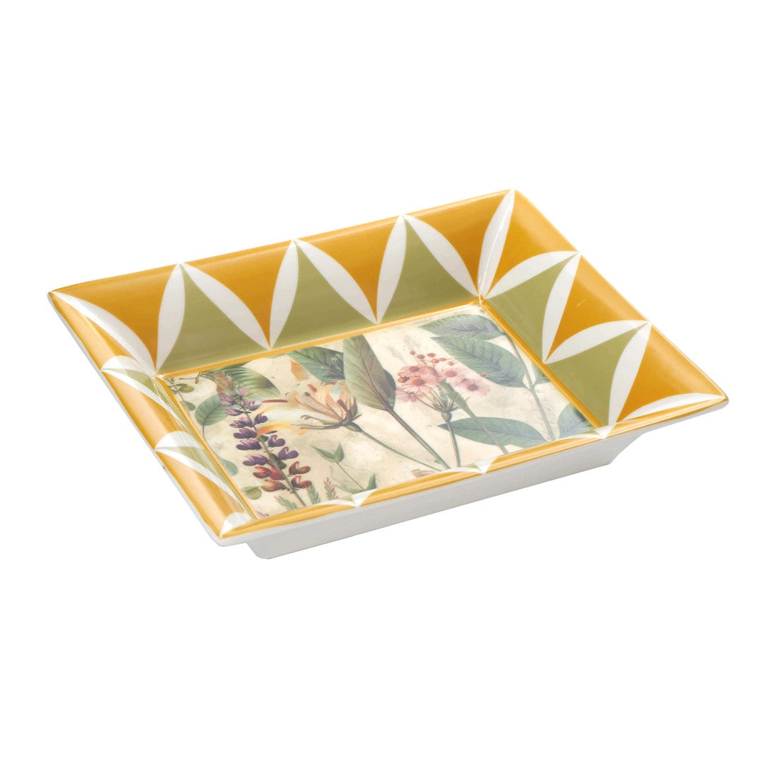 Mirabilia porcelāna šķīvis 16 x 19.5 cm Rose & Tulipani, dzeltens