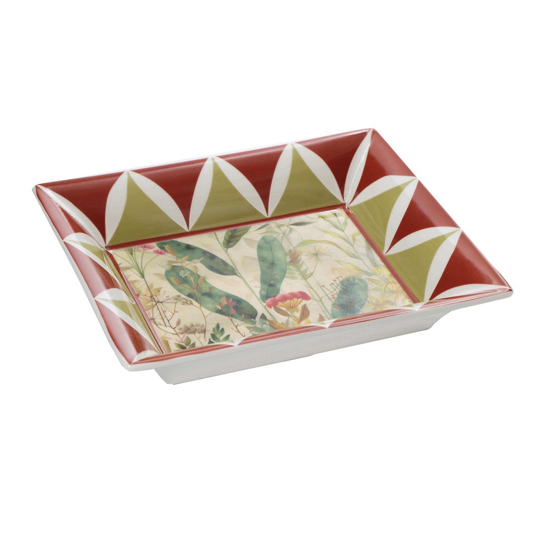 Mirabilia porcelāna šķīvis 16 x 19.5 cm Rose & Tulipani, sarkans