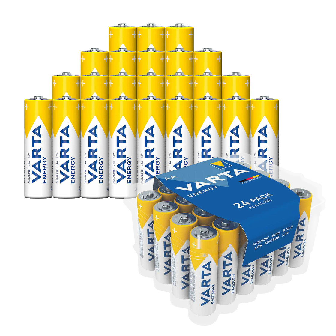 Baterijas AA VARTA Energy Alkaline box LR06, 24gb.