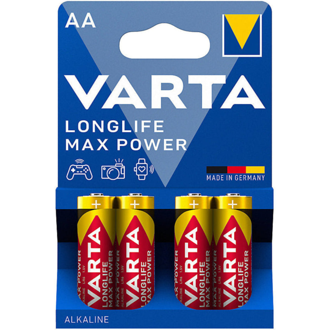 Baterijas VARTA Longlife Max Power Alkaline AA 1.5V, 4gab.
