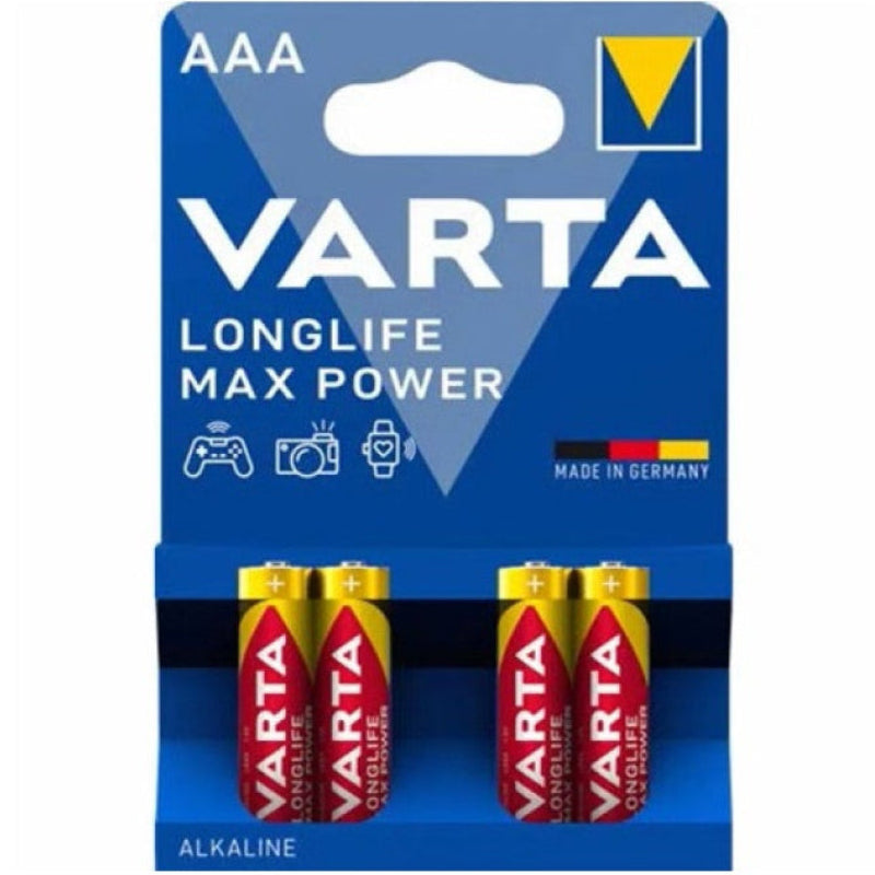 Baterijas VARTA Longlife Max Power Alkaline AAA 1.5V, 4gb. Baterijas VARTA Longlife Max Power Alkaline AAA 1.5V, 4gb.