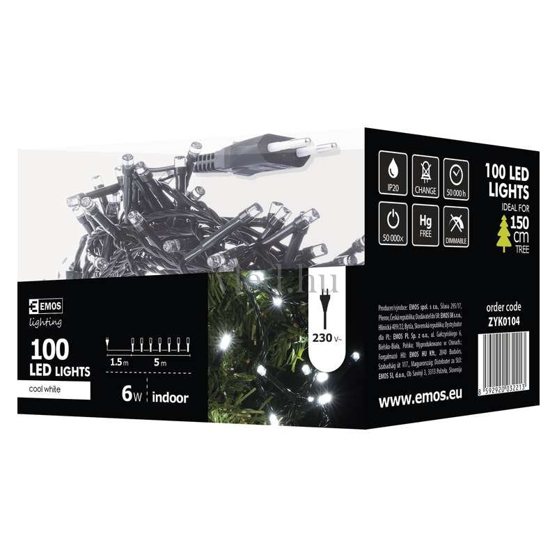 LED virtene EMOS 100LED 6W balta 5300K IP20 5m ZYK0104