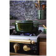 Ovāls emaljēts čuguna katls STAUB La Cocotte 6.7L, zaļš